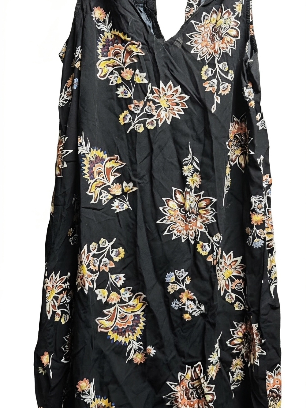 Old Navy Black Maxi Skirt with Floral Print